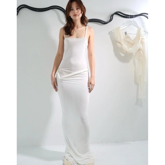Vettese Draped Maxi Dress in White - Picture 2 of 5